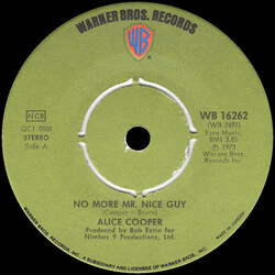 Alice Cooper No More Mr. Nice Guy / Raped And Freezin' Vinyl 7" USED