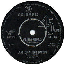 The Cherokees (2) Land Of A 1000 Dances Vinyl 7" USED