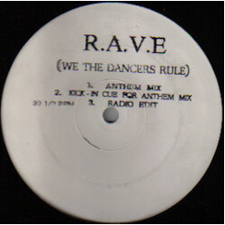 R.A.V.E We The Dancers Rule Vinyl 12" USED