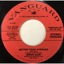 Brian Gari Better Than Average Vinyl 7" USED