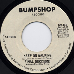 Final Decisions Keep On Walking Vinyl 7" USED