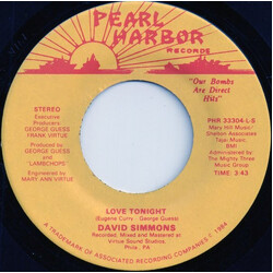David Simmons (2) Love Tonight Vinyl 7" USED