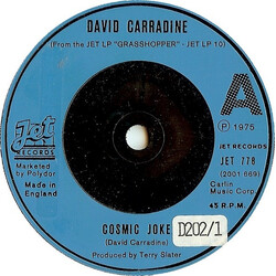 David Carradine Cosmic Joke / Chicken Song Vinyl 7" USED