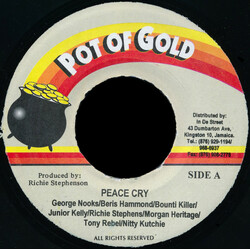 George Nooks / Beres Hammond / Bounty Killer / Junior Kelly / Richie Stephens / Morgan Heritage / Tony Rebel / Nitty Kutchie Peace Cry Vinyl 7" USED