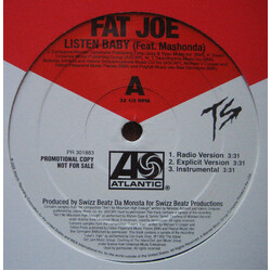 Fat Joe Listen Baby USED VINYL 12INCH PROMO 33 S RPM