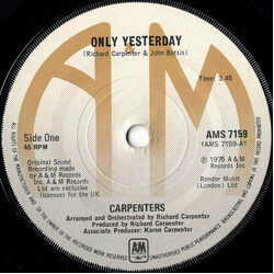Carpenters Only Yesterday / Happy Vinyl 7" USED