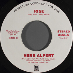 Herb Alpert Rise Vinyl 7" USED