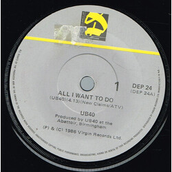 UB40 All I Want To Do Vinyl 7" USED