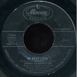 Dinah Washington We Have Love / Looking Back Vinyl 7" USED