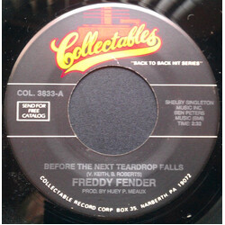 Freddy Fender (2) Before The Next Teardrop Falls / Wasted Days And Wasted Nights USED VINYL 7INCH 45 RPM SINGLE REISSUE