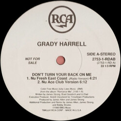Grady Harrell Don't Turn Your Back On Me USED VINYL 12INCH 33 S RPM PROMO