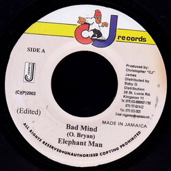 Elephant Man Bad Mind Vinyl 7" USED