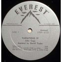 John Cage / David Tudor Presents Variations IV - Recorded Live At The Fiegen/Palmer Gallery Los Angeles Vinyl LP USED