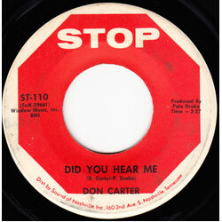 Don E. Carter Did You Hear Me / Trying To Quit Vinyl 7" USED
