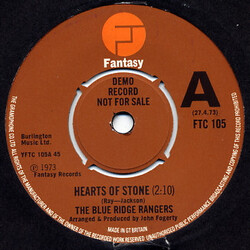Blue Ridge Rangers Hearts Of Stone / Somewhere Listening For My Name Vinyl 7" USED