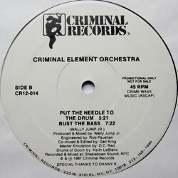 Criminal Element Orchestra Put The Needle To The Record Vinyl 12" USED