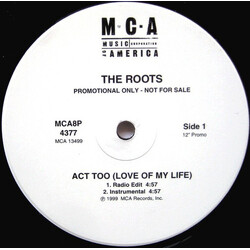 The Roots Act Too (Love Of My Life) Vinyl 12" USED