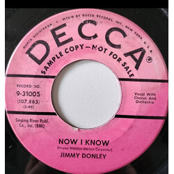 Jimmy Donley Now I Know Vinyl 7" USED