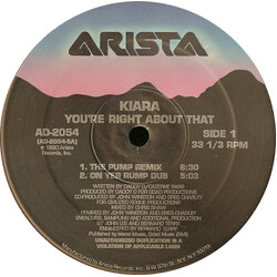 Kiara You're Right About That USED VINYL 12INCH 33 S RPM