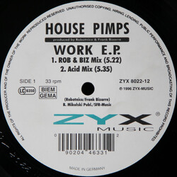 House Pimps Work E.P. USED VINYL 12INCH EP 33 S RPM