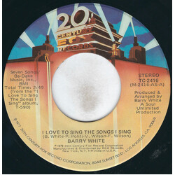 Barry White I Love To Sing The Songs I Sing Vinyl 7" USED