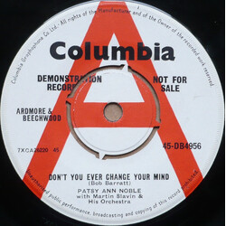 Patsy Ann Noble / Martin Slavin And His Orchestra Don't You Ever Change Your Mind Vinyl 7" USED