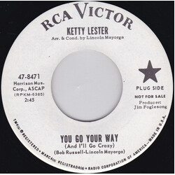 Ketty Lester You Go Your Way / Variations On A Theme By "Bird" Vinyl 7" USED