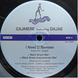 Cajmere I Need U (Remixes) Vinyl 12" USED