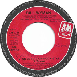 Bill Wyman (Si Si) Je Suis Un Rock Star Vinyl 7" USED