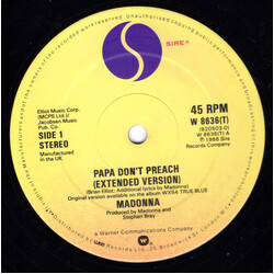 Madonna Papa Don't Preach Vinyl 12" USED