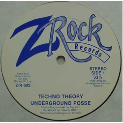 Underground Posse (2) Techno Theory Vinyl 12" USED