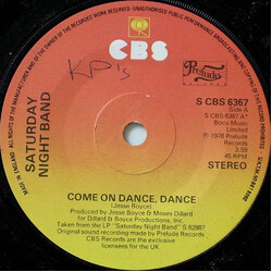 Saturday Night Band Come On Dance, Dance USED VINYL 7INCH 45 RPM SINGLE STEREO