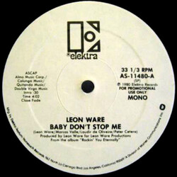 Leon Ware Baby Don't Stop Me Vinyl 12" USED