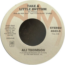 Ali Thomson Take A Little Rhythm USED VINYL 7INCH 45 RPM SINGLE STYRENE STEREO