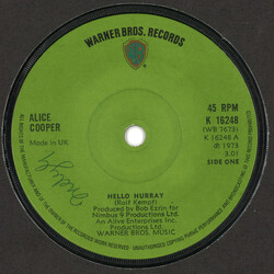 Alice Cooper Hello Hurray Vinyl 7" USED