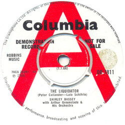 Shirley Bassey / Arthur Greenslade And His Orchestra The Liquidator Vinyl 7" USED