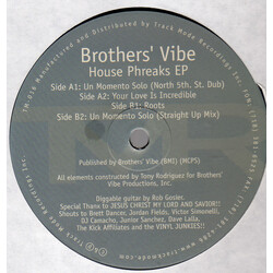 Brothers' Vibe House Phreaks EP Vinyl 12" USED