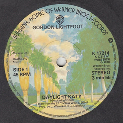 Gordon Lightfoot Daylight Katy Vinyl 7" USED