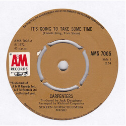 Carpenters It's Going To Take Some Time Vinyl 7" USED