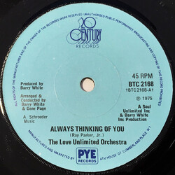 Love Unlimited Orchestra Always Thinking Of You Vinyl 7" USED