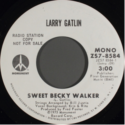 Larry Gatlin Sweet Becky Walker Vinyl 7" USED
