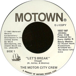 The Motor City Crew Let's Break USED VINYL 7INCH 45 RPM SINGLE PROMO