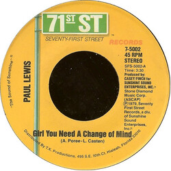 Paul Lewis Girl You Need A Change Of Mind Vinyl 7" USED