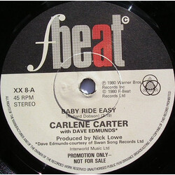 Carlene Carter / Dave Edmunds Baby Ride Easy Vinyl 7" USED