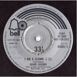 David Cassidy I Am A Clown Vinyl 7" USED