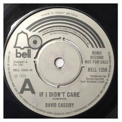David Cassidy If I Didn't Care Vinyl 7" USED