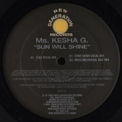 Ms. Kesha G. Sun Will Shine Vinyl 12" USED