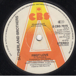 Sutherland Brothers First Love Vinyl 7" USED