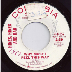 Hines, Hines & Dad Why Must I Feel This Way / Hambone Vinyl 7" USED