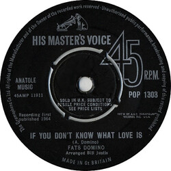Fats Domino If You Don't Know What Love Is / Something You Got Baby Vinyl 7" USED